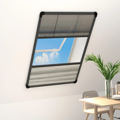 Plisse Insect Screen for Windows Aluminium 80x160 cm with Shade