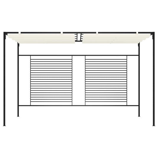 Gazebo with Retractable Roof 3x4x2.3 m Cream 180 g/m²