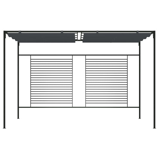Gazebo with Retractable Roof 4x3x2.3 m Anthracite 180 g/m²
