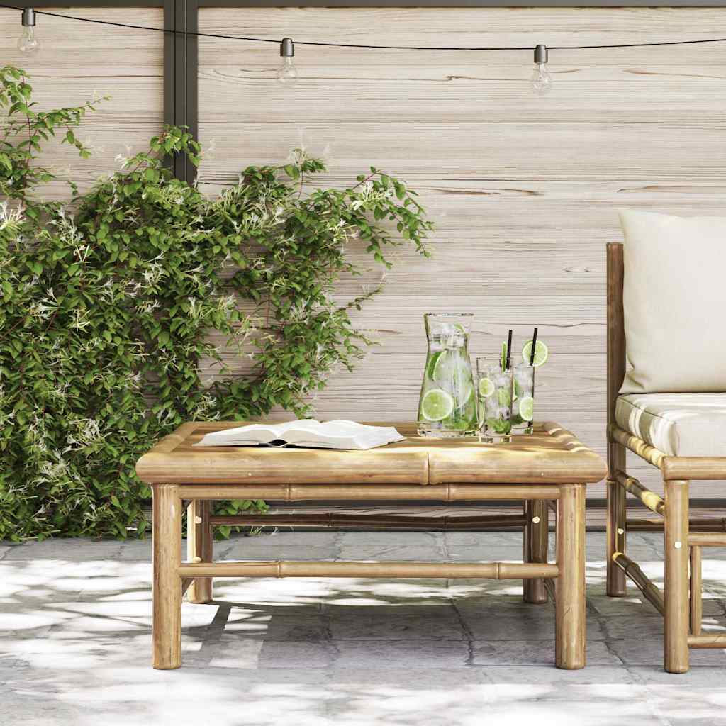 Garden Table | Natural Bamboo | Bamboo | 65 x 65 x 30 cm | Lightweight