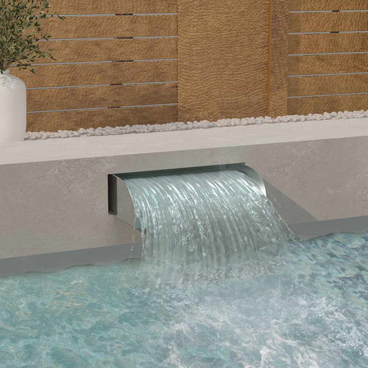148879 vidaXL Waterfall 60x34x14 cm Stainless Steel 304