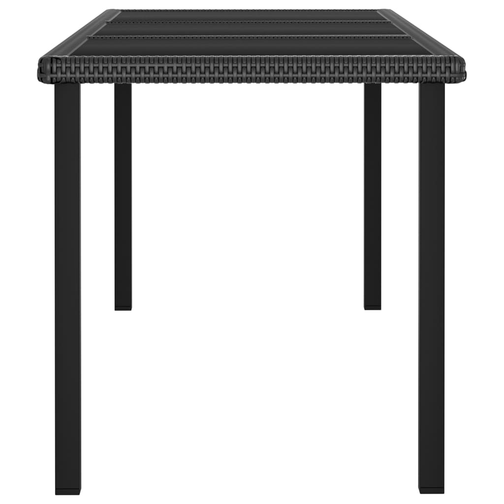 315116 vidaXL Garden Dining Table Black 180x70x73 cm Poly Rattan
