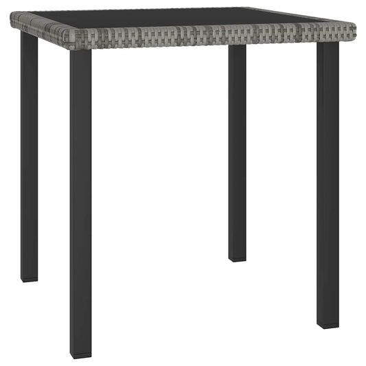 315117 vidaXL Garden Dining Table Grey 70x70x73 cm Poly Rattan