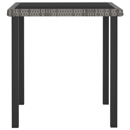 Garden Dining Table Grey 70x70x73 cm Poly Rattan