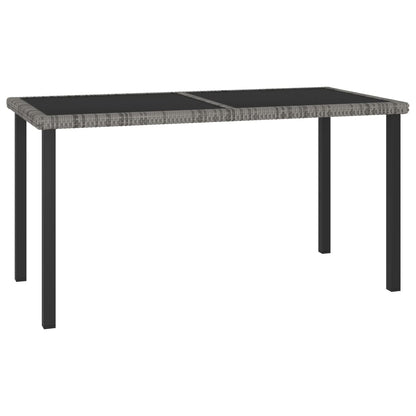 315118 vidaXL Garden Dining Table Grey 140x70x73 cm Poly Rattan