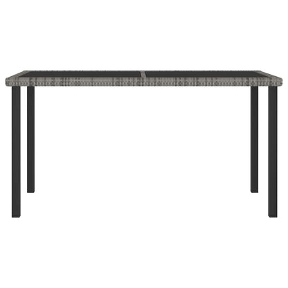 315118 vidaXL Garden Dining Table Grey 140x70x73 cm Poly Rattan