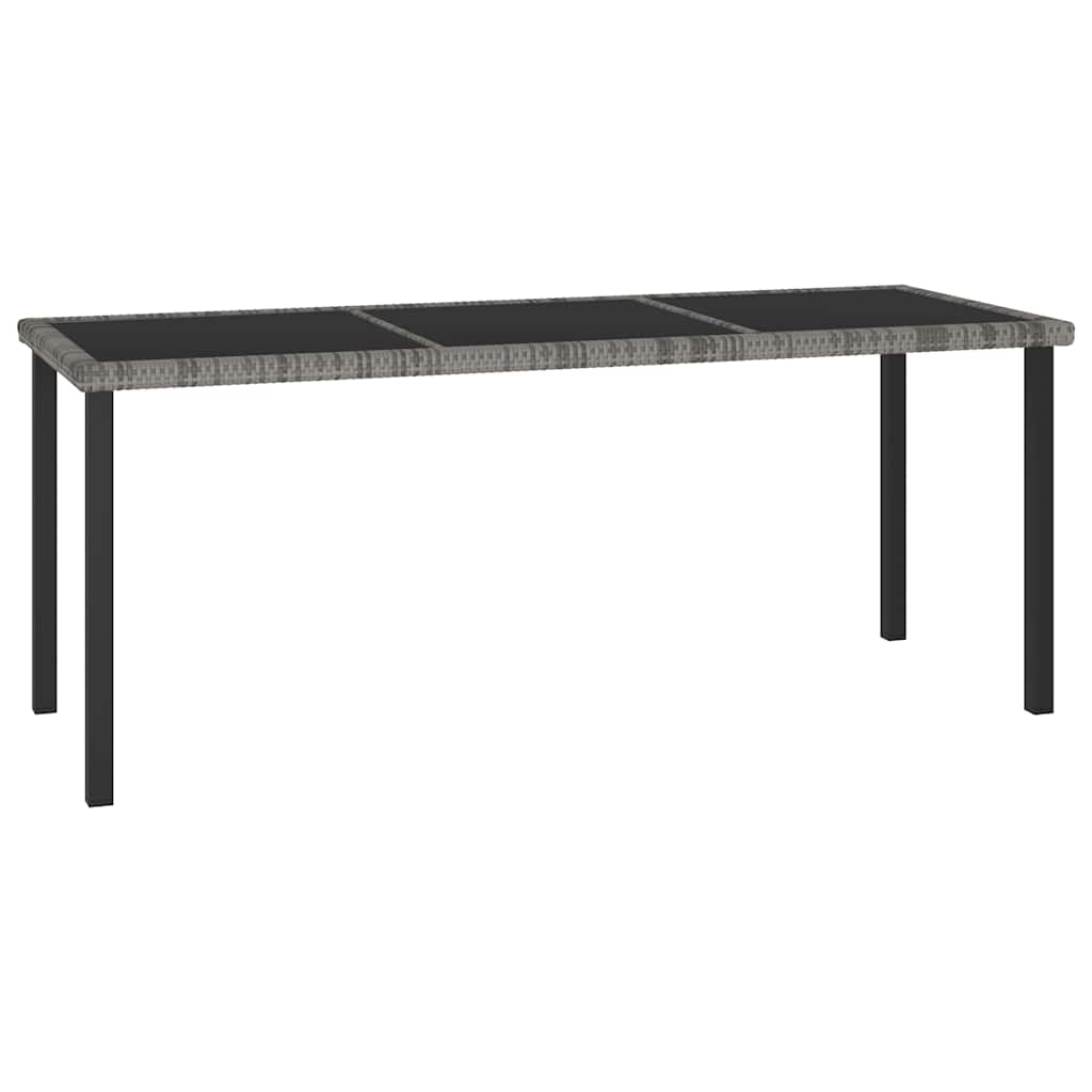 315119 vidaXL Garden Dining Table Grey 180x70x73 cm Poly Rattan