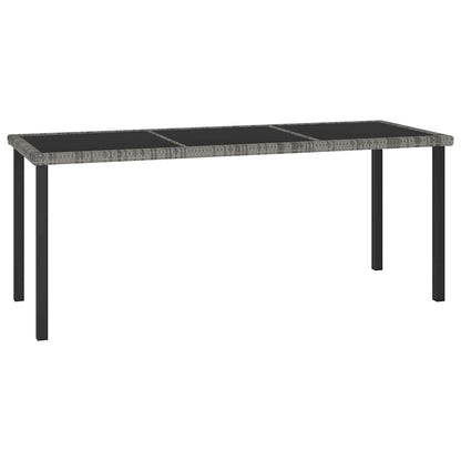 315119 vidaXL Garden Dining Table Grey 180x70x73 cm Poly Rattan