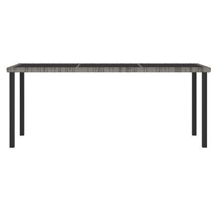 315119 vidaXL Garden Dining Table Grey 180x70x73 cm Poly Rattan