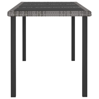 315119 vidaXL Garden Dining Table Grey 180x70x73 cm Poly Rattan