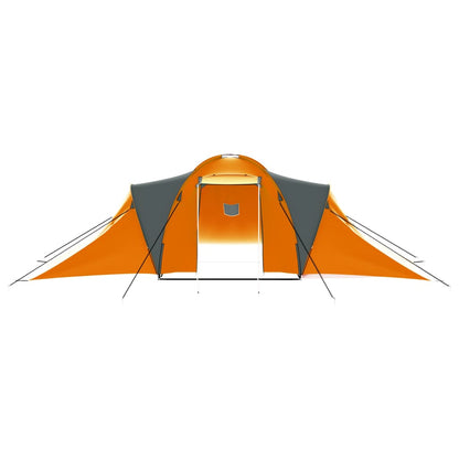 Camping Tent 9 Persons Fabric Grey and Orange