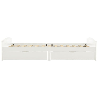 Bed Frame with 2 Drawers without Mattress White 90x200 cm