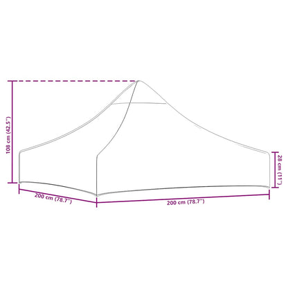 Party Tent Roof 2x2 m Burgundy 270 g/m²