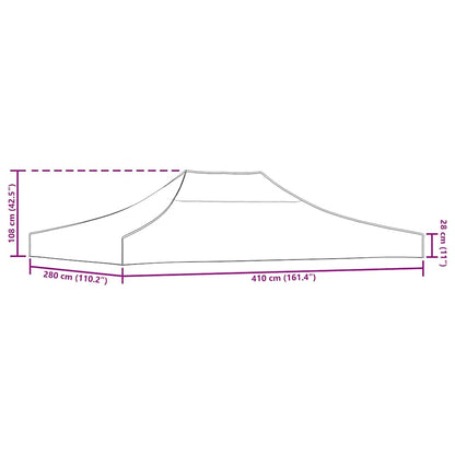 Party Tent Roof 4x3 m Cream 270 g/m²