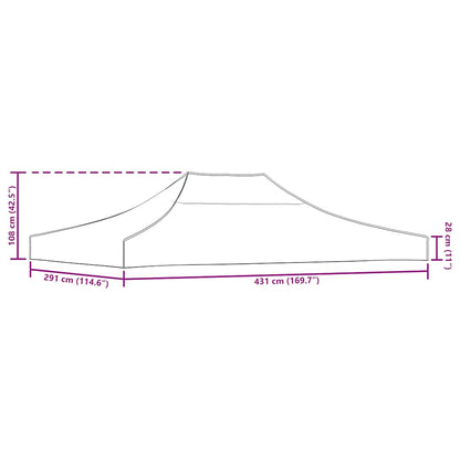Party Tent Roof 4.5x3 m Cream 270 g/m²