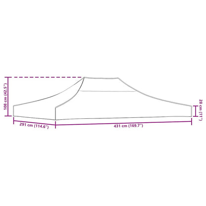 Party Tent Roof 4.5x3 m Burgundy 270 g/m²
