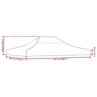 Party Tent Roof 4.5x3 m Terracotta 270 g/m²