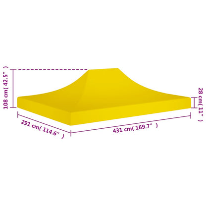 Party Tent Roof 4.5x3 m Yellow 270 g/m²