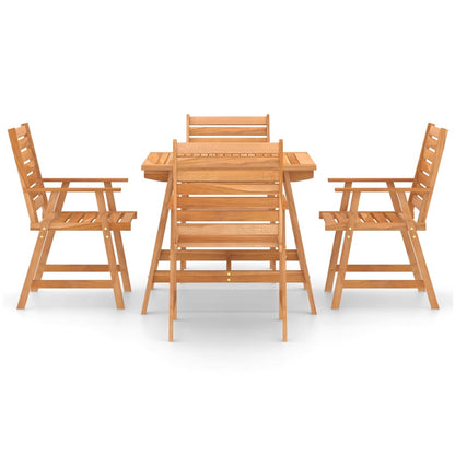 Outdoor Dining Set | Natural Wood | Solid Acacia wood | 5-Piece | Durable
