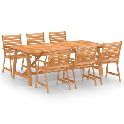 Outdoor Dining Set | Warm Brown | Solid Acacia Wood | Large | Seats Many