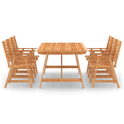 Outdoor Dining Set | Warm Brown | Solid Acacia Wood | Large | Seats Many