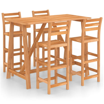 Outdoor Bar Set | Natural wood | Solid acacia wood | Medium | Footrest