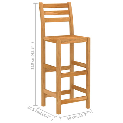 Outdoor Bar Set | Natural wood | Solid acacia wood | Medium | Footrest