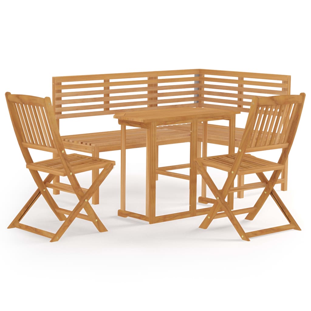Bistro Set | Brown | Solid acacia wood | Medium | Foldable | Bistro Set