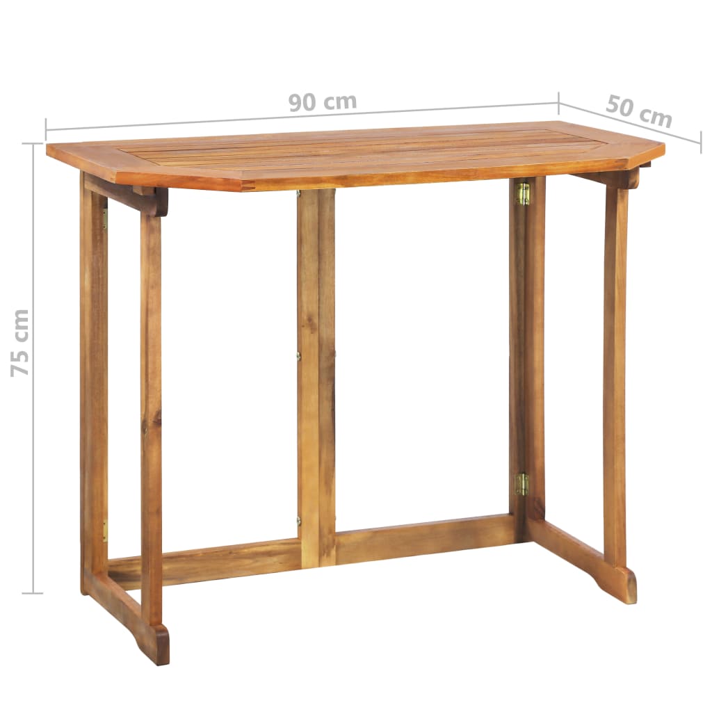Bistro Set | Brown | Solid acacia wood | Medium | Foldable | Bistro Set