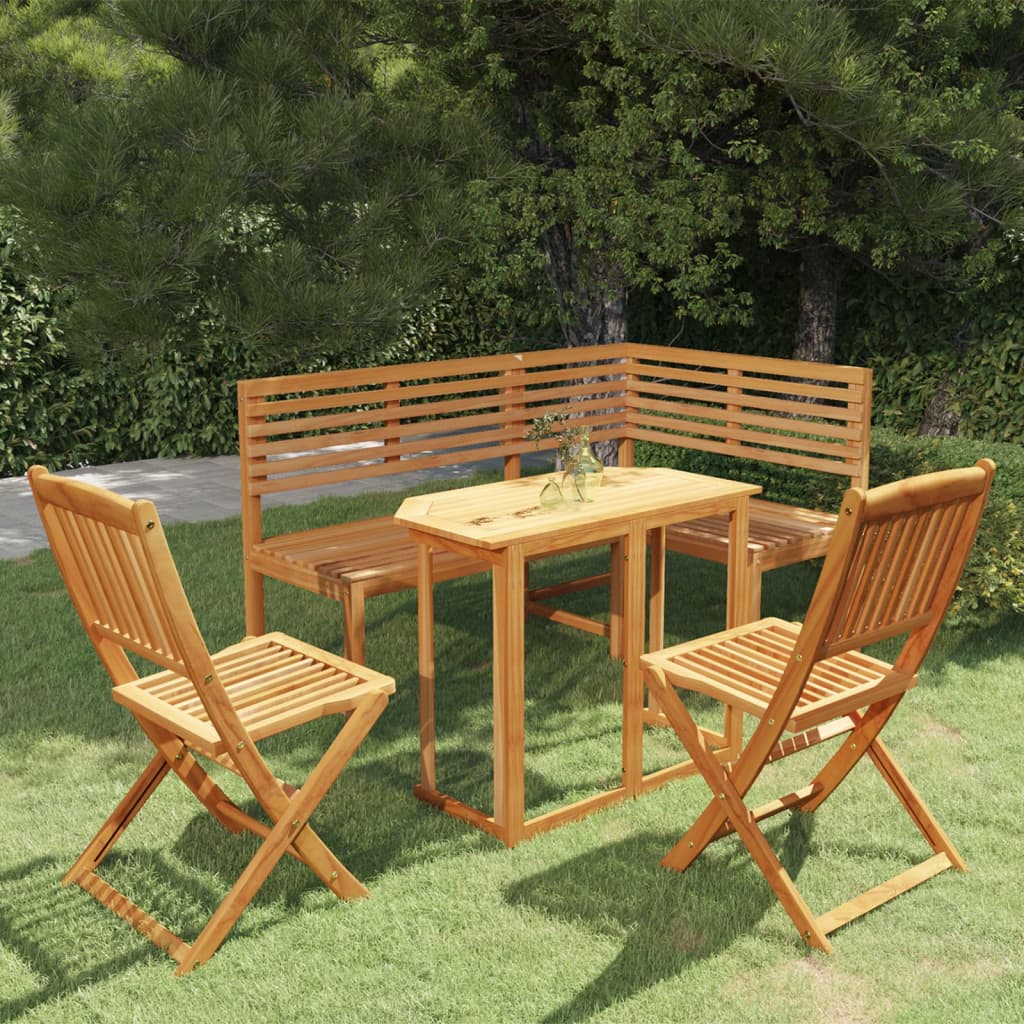 Bistro Set | Brown | Solid acacia wood | Medium | Foldable | Bistro Set