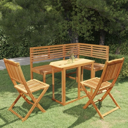 Bistro Set | Brown | Solid acacia wood | Medium | Foldable | Bistro Set