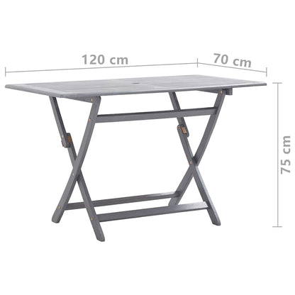 3057868 vidaXL 5 Piece Garden Dining Set Solid Acacia Wood Grey (46331+46334)