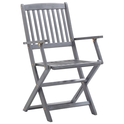 3057869 vidaXL 7 Piece Garden Dining Set Solid Acacia Wood Grey (46331+46333+46334)