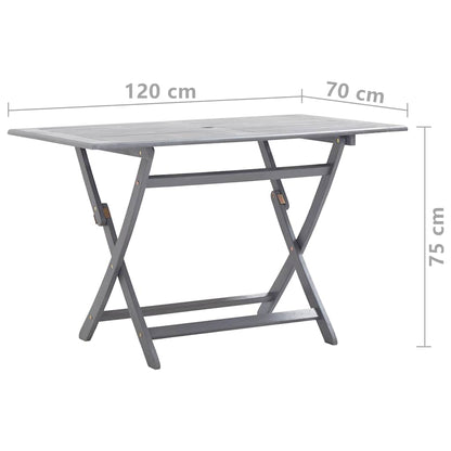 3057869 vidaXL 7 Piece Garden Dining Set Solid Acacia Wood Grey (46331+46333+46334)