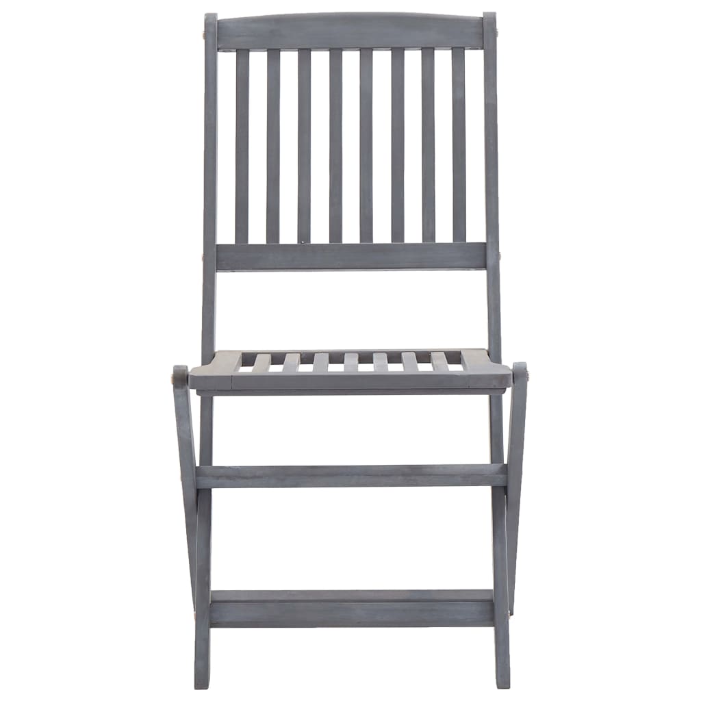 Garden Dining Set | Grey | Solid acacia wood | Medium | Foldable