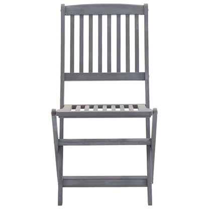 Garden Dining Set | Grey | Solid acacia wood | Medium | Foldable