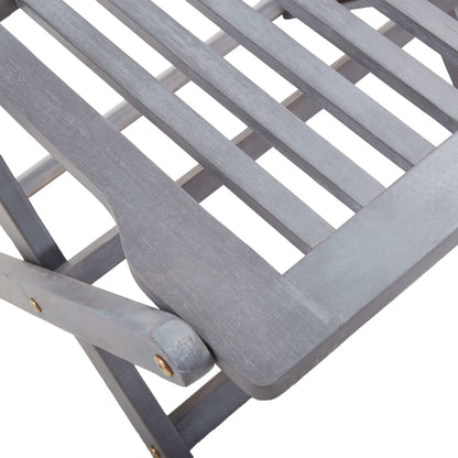 Garden Dining Set | Grey | Solid acacia wood | Medium | Foldable