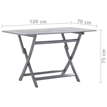 Garden Dining Set | Grey | Solid acacia wood | Medium | Foldable