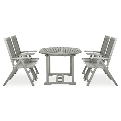 Garden Dining Set | Grey wash | Solid acacia wood | Large | Foldable