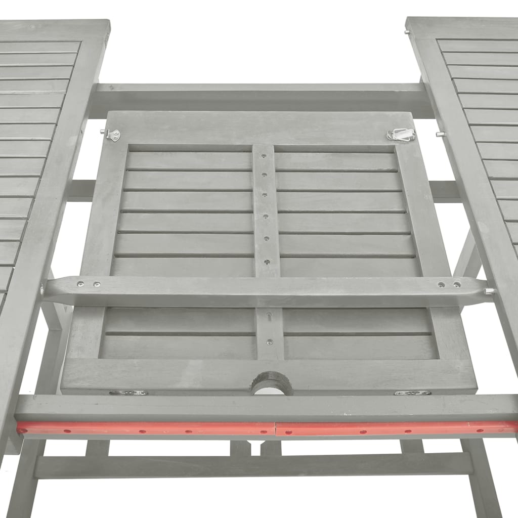 Garden Dining Set | Grey wash | Solid acacia wood | Large | Foldable