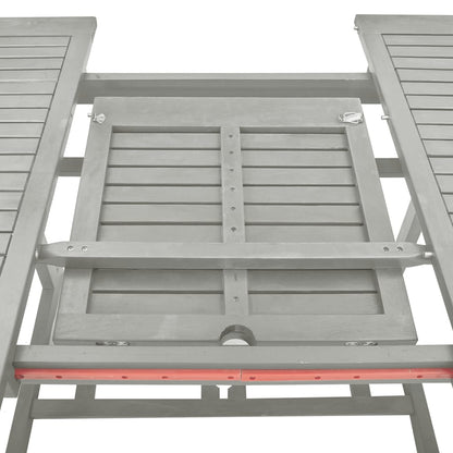 Garden Dining Set | Grey wash | Solid acacia wood | Large | Foldable