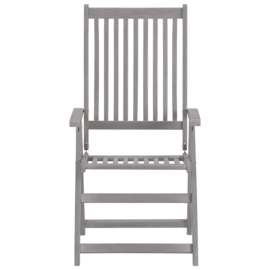 5 Piece Garden Dining Set (150-200)x100cm Solid Acacia Wood Grey