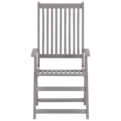 5 Piece Garden Dining Set (150-200)x100cm Solid Acacia Wood Grey
