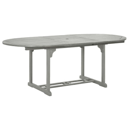 Garden Dining Set | Grey wash | Solid acacia wood | Large | Foldable