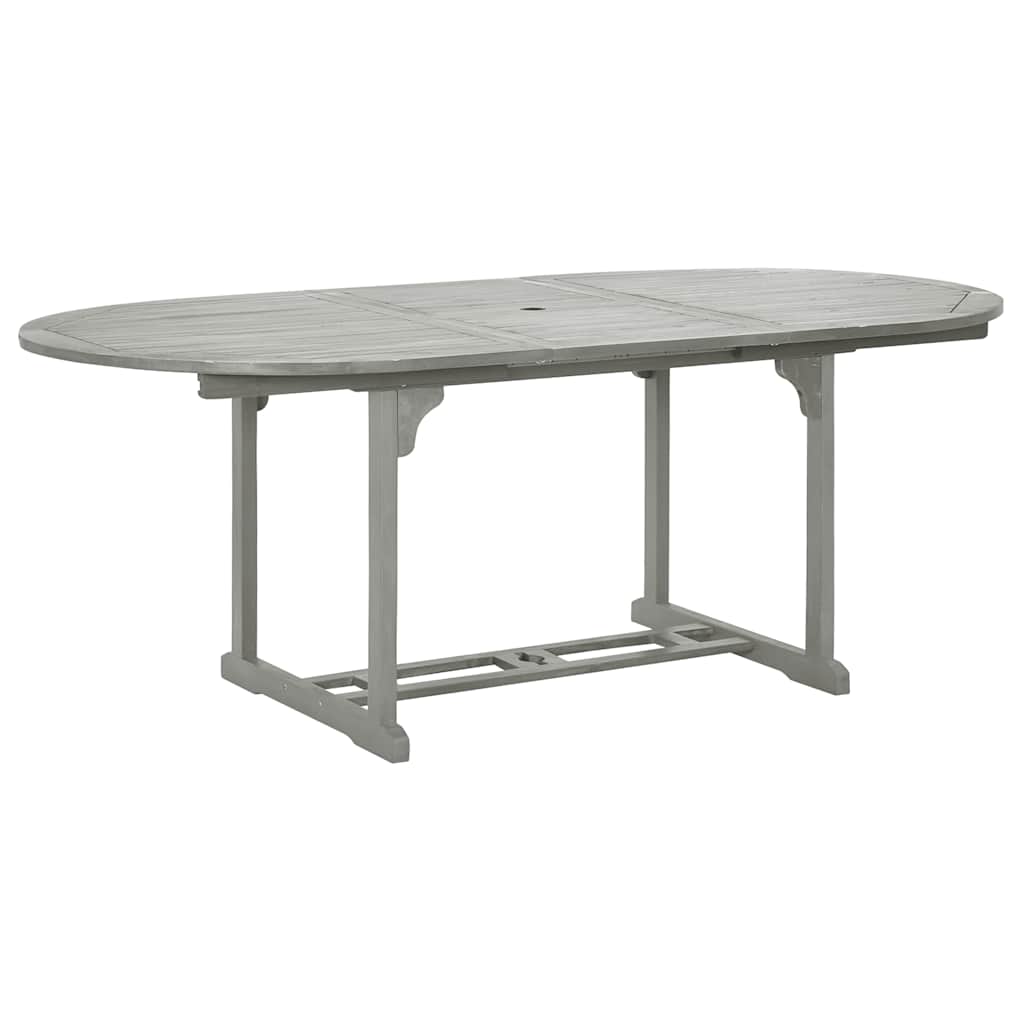 5 Piece Garden Dining Set (150-200)x100cm Solid Acacia Wood Grey