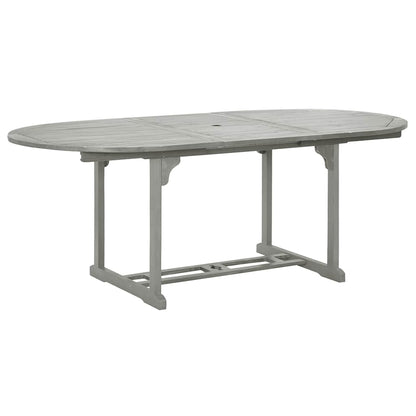 5 Piece Garden Dining Set (150-200)x100cm Solid Acacia Wood Grey