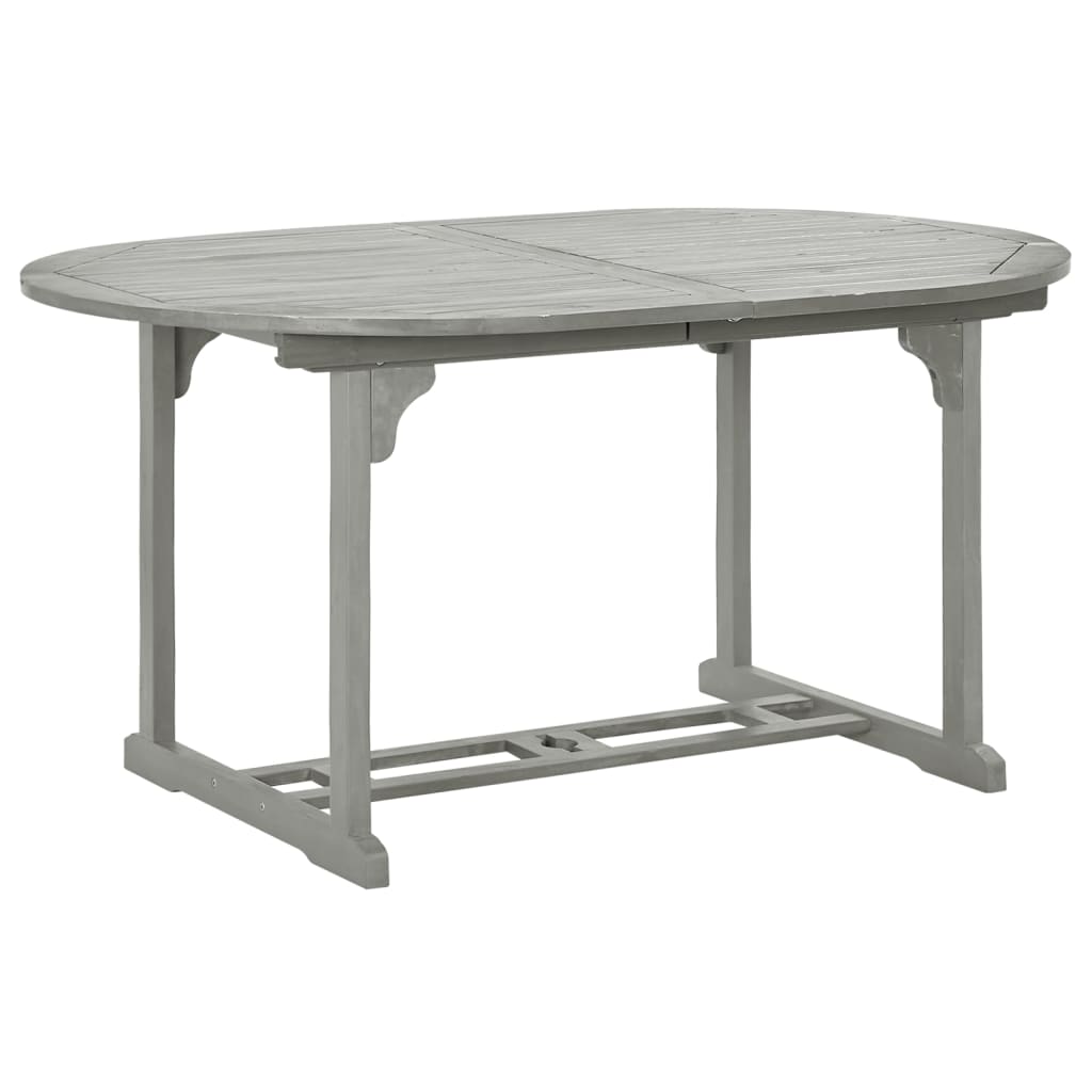 Garden Dining Set | Grey wash | Solid acacia wood | Large | Foldable