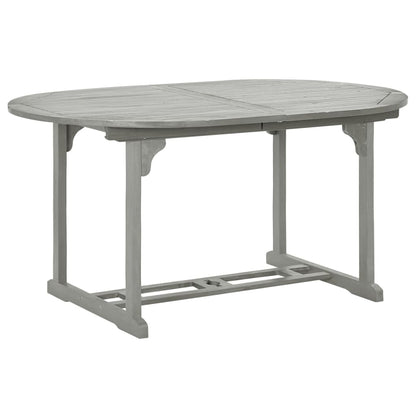 Garden Dining Set | Grey wash | Solid acacia wood | Large | Foldable