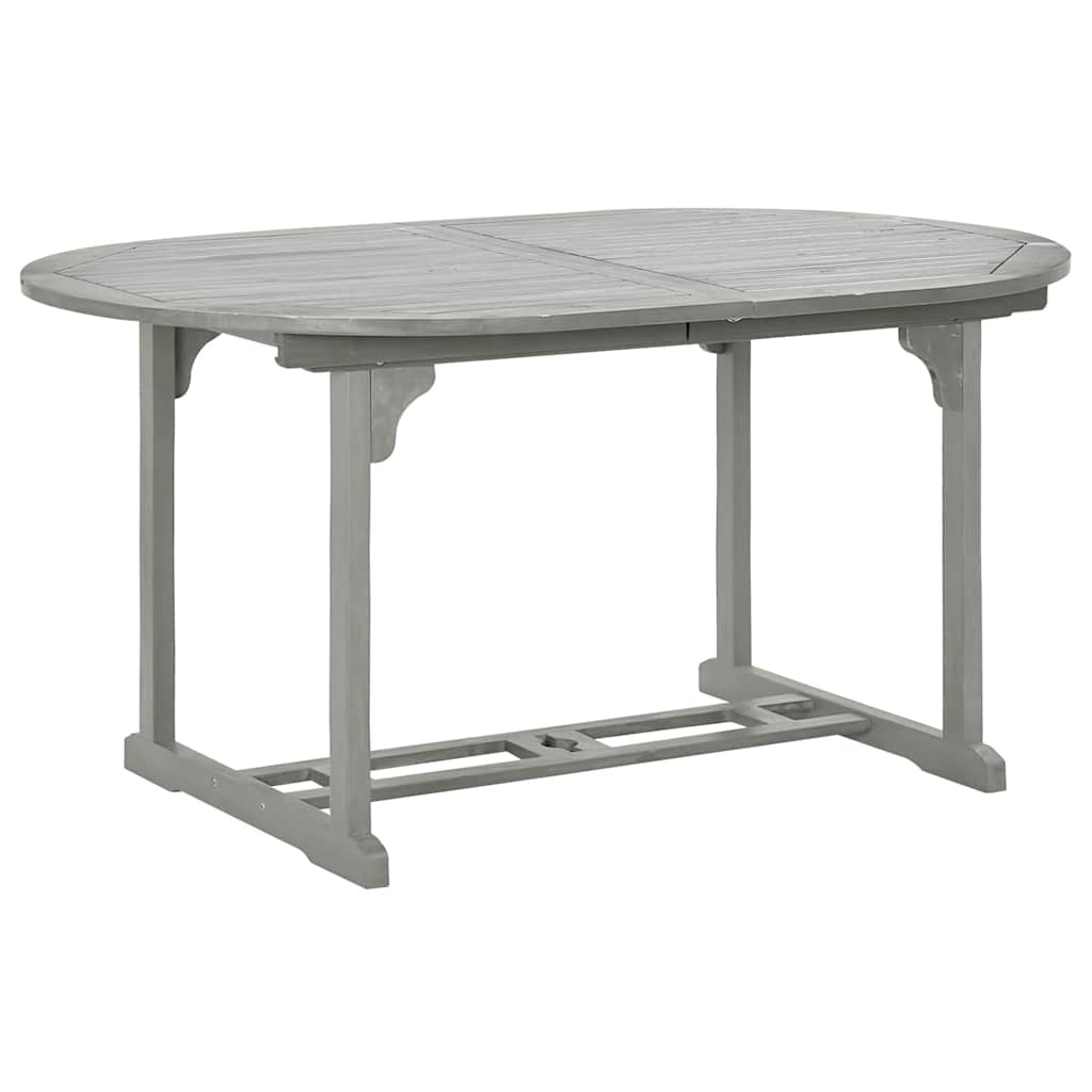 5 Piece Garden Dining Set (150-200)x100cm Solid Acacia Wood Grey
