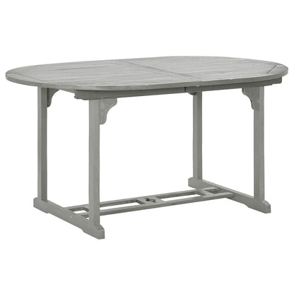 5 Piece Garden Dining Set (150-200)x100cm Solid Acacia Wood Grey